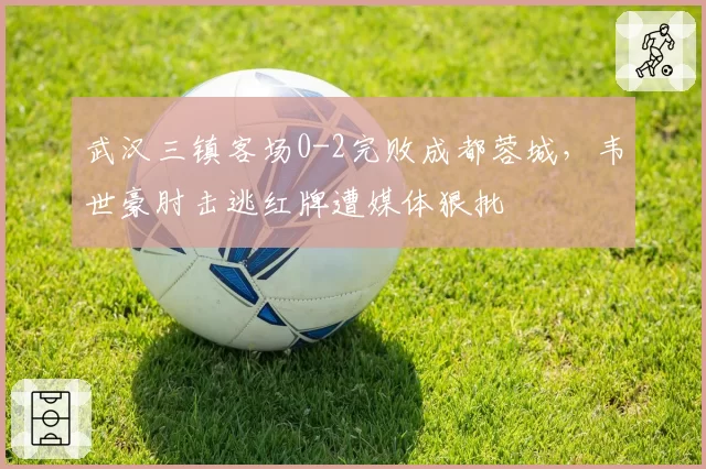 武汉三镇客场0-2完败成都蓉城,韦世豪肘击逃红牌遭媒体狠批